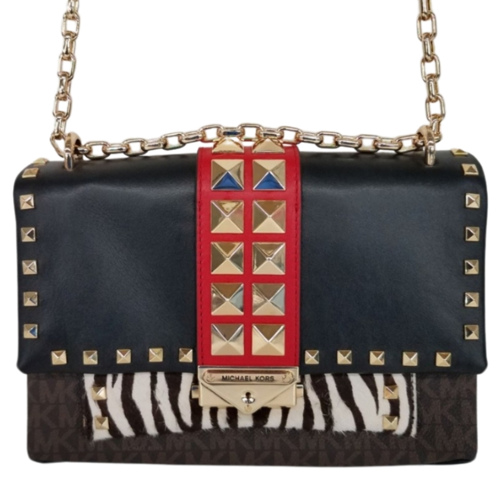 Michael Kors Cece Medium Logo Mixed Media Convertible Shoulder Bag